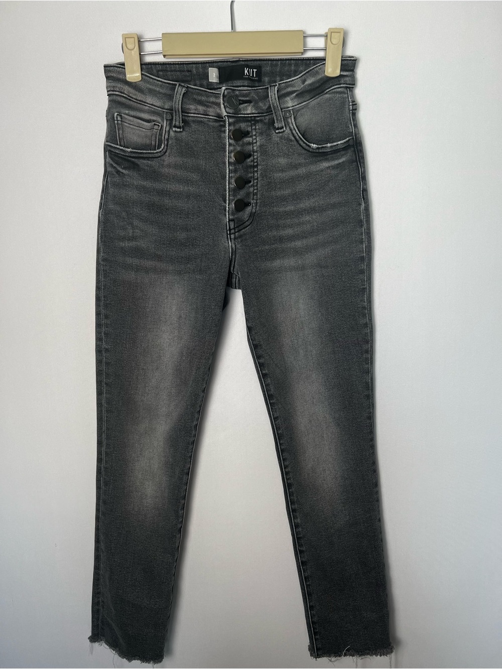 Kut From The Cloth Women’s High Rise Button Fly Jeans Gray Size 2